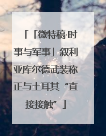 「微特稿·时事与军事」叙利亚库尔德武装称正与土耳其“直接接触”