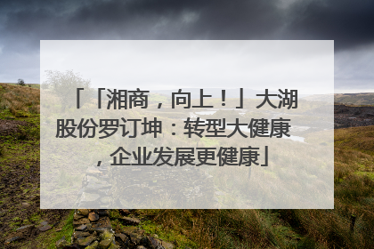 「湘商，向上！」大湖股份罗订坤：转型大健康，企业发展更健康