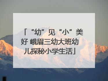 “幼”见“小”美好 峨眉三幼大班幼儿探秘小学生活