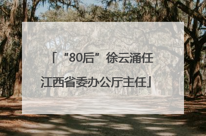“80后”徐云涌任江西省委办公厅主任