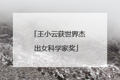 王小云获世界杰出女科学家奖