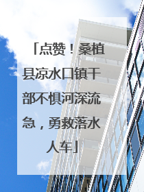 点赞！桑植县凉水口镇干部不惧河深流急，勇救落水人车