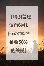 特朗普建议自6月1日起对欧盟征收50%的关税