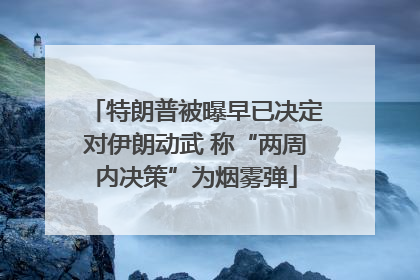 特朗普被曝早已决定对伊朗动武 称“两周内决策”为烟雾弹