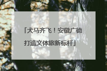 犬马齐飞！安徽广德打造文体旅新标杆