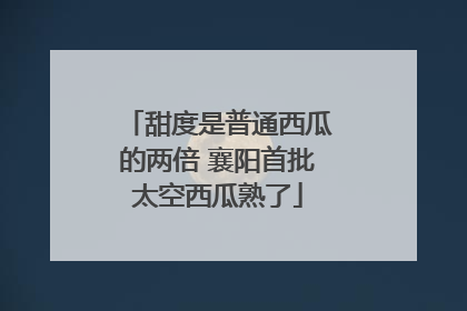 甜度是普通西瓜的两倍 襄阳首批太空西瓜熟了