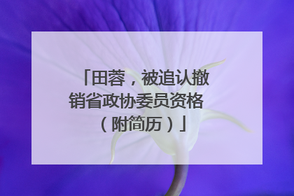 田蓉，被追认撤销省政协委员资格（附简历）