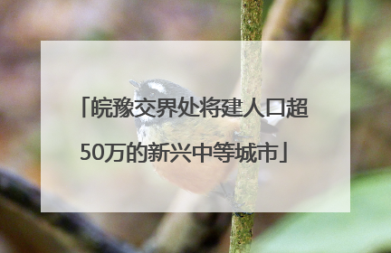 皖豫交界处将建人口超50万的新兴中等城市