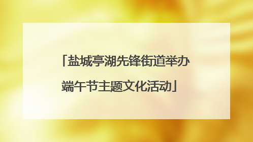 盐城亭湖先锋街道举办端午节主题文化活动