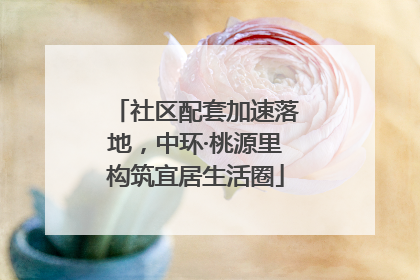 社区配套加速落地，中环·桃源里构筑宜居生活圈
