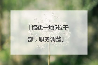 福建一地5位干部，职务调整