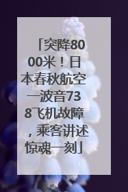 突降8000米！日本春秋航空一波音738飞机故障，乘客讲述惊魂一刻