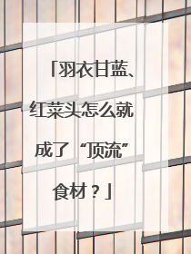 羽衣甘蓝、红菜头怎么就成了“顶流”食材？