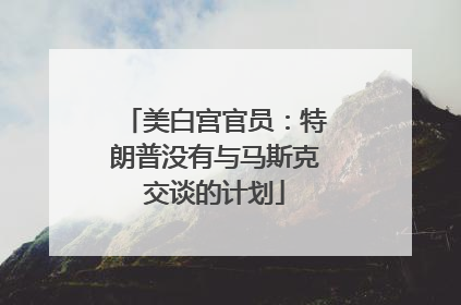 美白宫官员：特朗普没有与马斯克交谈的计划
