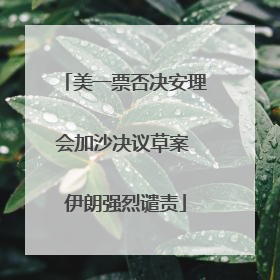 美一票否决安理会加沙决议草案 伊朗强烈谴责