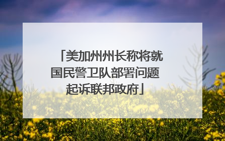美加州州长称将就国民警卫队部署问题起诉联邦政府