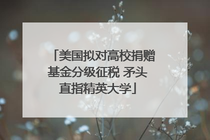 美国拟对高校捐赠基金分级征税 矛头直指精英大学