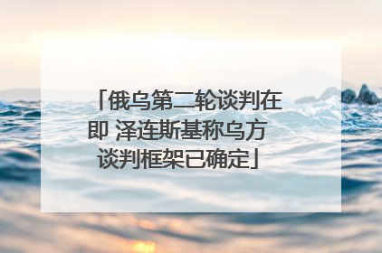 俄乌第二轮谈判在即 泽连斯基称乌方谈判框架已确定