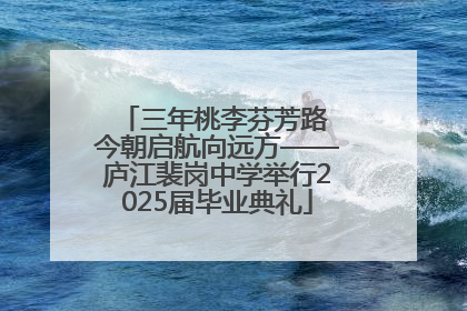 三年桃李芬芳路 今朝启航向远方——庐江裴岗中学举行2025届毕业典礼