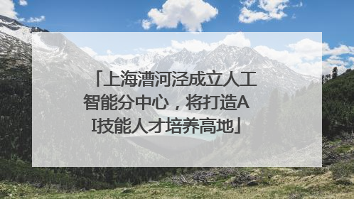 上海漕河泾成立人工智能分中心，将打造AI技能人才培养高地