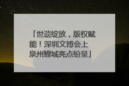 世遗绽放，版权赋能！深圳文博会上 泉州鲤城亮点纷呈