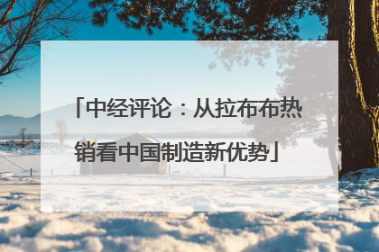 中经评论：从拉布布热销看中国制造新优势