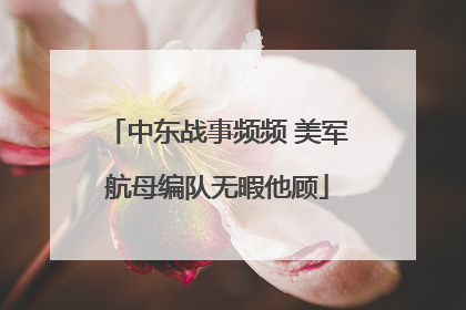 中东战事频频 美军航母编队无暇他顾