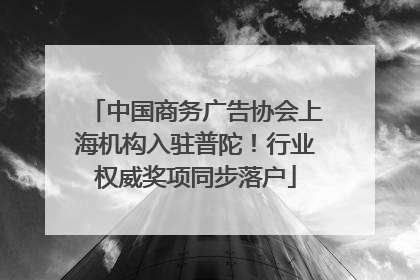 中国商务广告协会上海机构入驻普陀！行业权威奖项同步落户