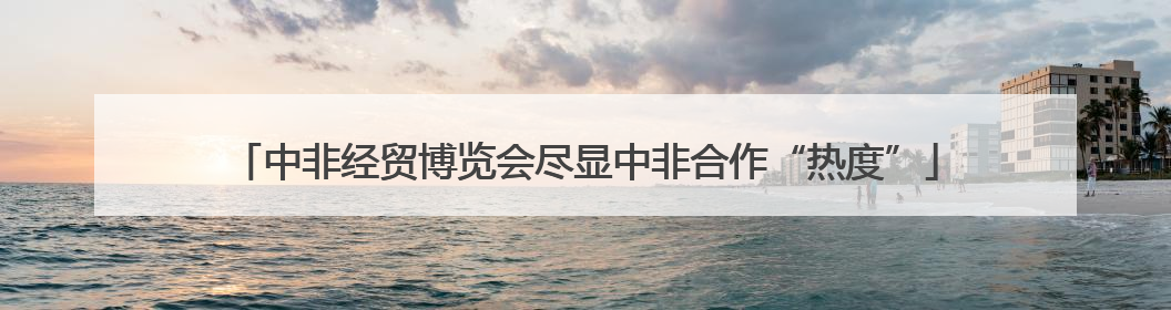 中非经贸博览会尽显中非合作“热度”