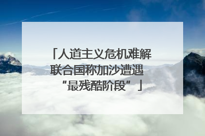 人道主义危机难解 联合国称加沙遭遇“最残酷阶段”