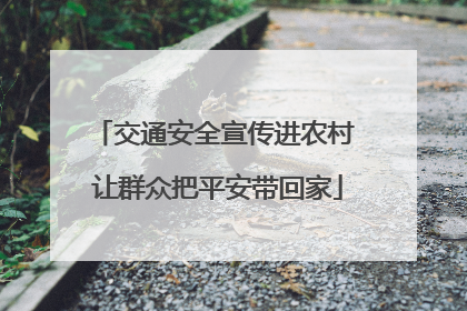 交通安全宣传进农村 让群众把平安带回家