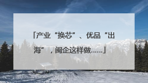 产业“换芯”、优品“出海”，闽企这样做……