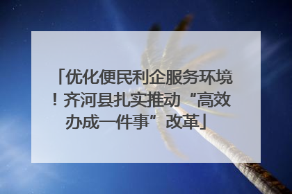 优化便民利企服务环境！齐河县扎实推动“高效办成一件事”改革