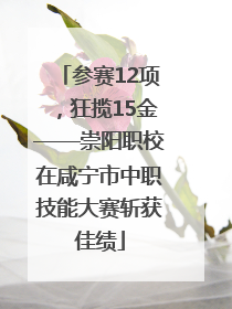 参赛12项，狂揽15金——崇阳职校在咸宁市中职技能大赛斩获佳绩