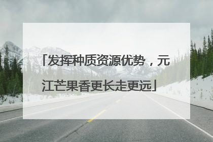 发挥种质资源优势，元江芒果香更长走更远