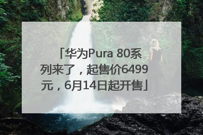 华为Pura 80系列来了，起售价6499元，6月14日起开售