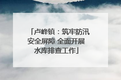 卢峰镇：筑牢防汛安全屏障 全面开展水库排查工作