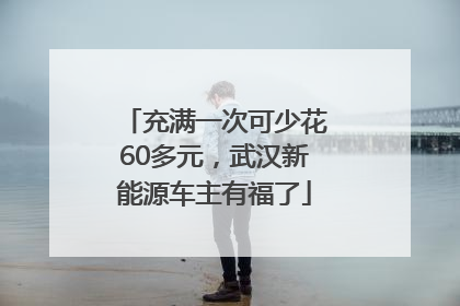 充满一次可少花60多元，武汉新能源车主有福了