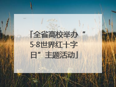 全省高校举办“5·8世界红十字日”主题活动