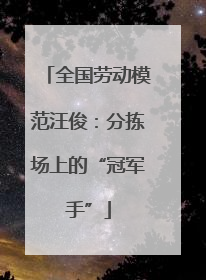 全国劳动模范汪俊：分拣场上的“冠军手”