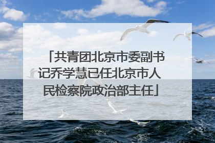 共青团北京市委副书记乔学慧已任北京市人民检察院政治部主任