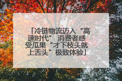 冷链物流迈入“高速时代” 消费者感受瓜果“才下枝头就上舌头”极致体验