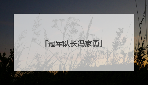 冠军队长冯家勇