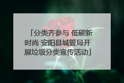 分类齐参与 低碳新时尚 安阳县城管局开展垃圾分类宣传活动