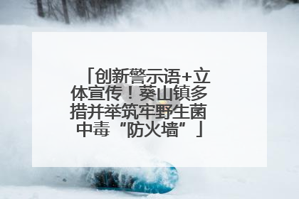 创新警示语+立体宣传！葵山镇多措并举筑牢野生菌中毒“防火墙”