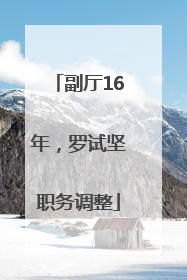 副厅16年，罗试坚职务调整