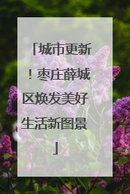 城市更新！枣庄薛城区焕发美好生活新图景