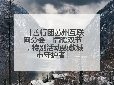 善行团苏州互联网分会：情暖双节，特别活动致敬城市守护者