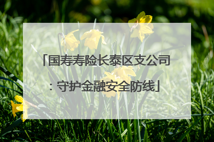 国寿寿险长泰区支公司：守护金融安全防线