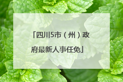 四川5市（州）政府最新人事任免